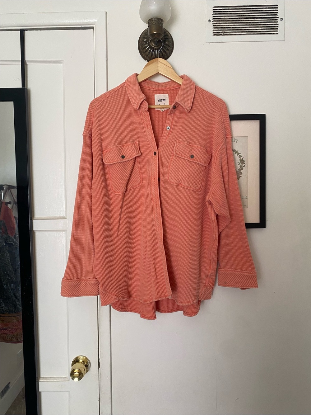 Aerie Waffle knit button up